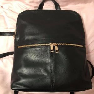 Black leather backpack